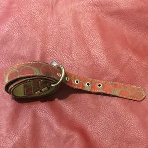 Monogram coach leather belt